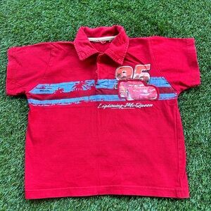 Disney Y2K Lightning McQueen Red Polo Shirt
